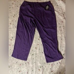Roaman’s Women’s Plus Size Pants Purple 4X 34/36 New